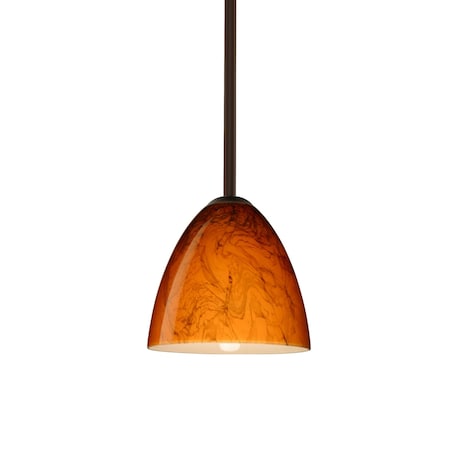 Besa Lighting Vila Stem Pendant, Habanero, Bronze Finish, 1x9W LED 1TT-4470HB-LED-BR